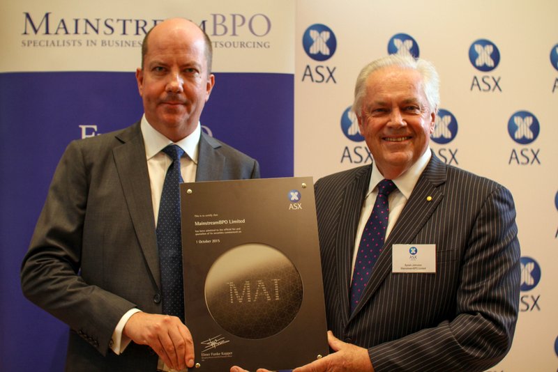 MainstreamBPO Chairman and CEO Byram Johnston and FundBPO CEO Martin Smith